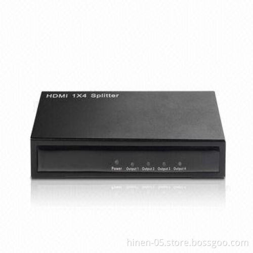 Mini HDMI Splitter 1*4, Supports Highest Video Resolution 1080p